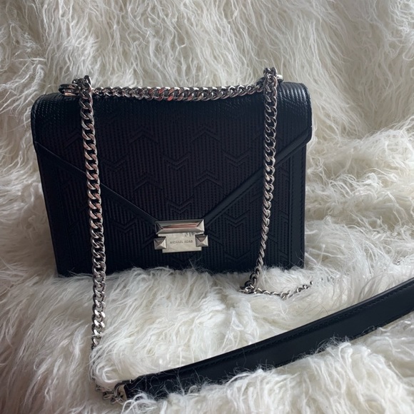 Black Leather Michael Kors Cross Body Bag Whitney - Picture 5 of 5